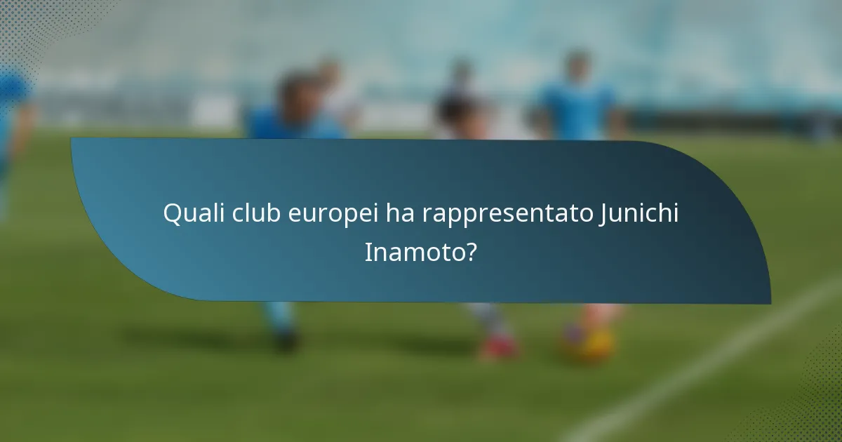 Quali club europei ha rappresentato Junichi Inamoto?